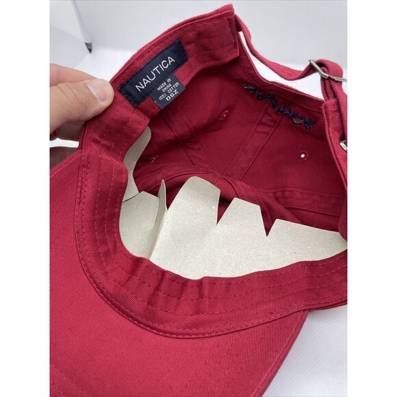 NWT Vintage Nautica Men’s Red Boat Logo Strap Back Hat - Picture 4 of 5